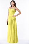 ColsBM Kaitlyn Yellow Iris Cinderella A-line Sleeveless Chiffon Floor Length Ruching Plus Size Bridesmaid Dresses