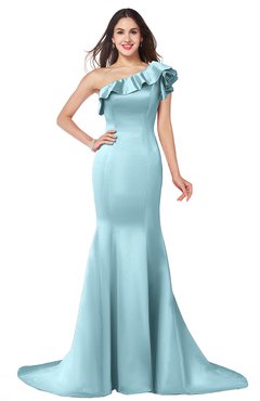 ColsBM Abigail Aqua Elegant Fishtail Sleeveless Zip up Satin Ruffles Bridesmaid Dresses