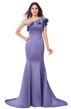 ColsBM Abigail Aster Purple Elegant Fishtail Sleeveless Zip up Satin Ruffles Bridesmaid Dresses