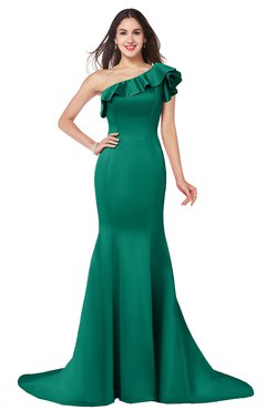ColsBM Abigail Mint Elegant Fishtail Sleeveless Zip up Satin Ruffles Bridesmaid Dresses