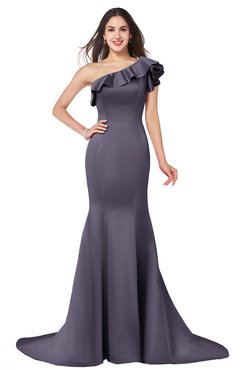 ColsBM Abigail Mulled Grape Elegant Fishtail Sleeveless Zip up Satin Ruffles Bridesmaid Dresses
