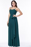 ColsBM Dahlia Blue Green Sexy A-line Zip up Chiffon Floor Length Sash Plus Size Bridesmaid Dresses