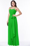 ColsBM Dahlia Classic Green Sexy A-line Zip up Chiffon Floor Length Sash Plus Size Bridesmaid Dresses