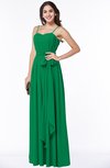 ColsBM Dahlia Green Sexy A-line Zip up Chiffon Floor Length Sash Plus Size Bridesmaid Dresses