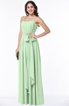ColsBM Dahlia Light Green Sexy A-line Zip up Chiffon Floor Length Sash Plus Size Bridesmaid Dresses
