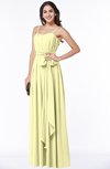 ColsBM Dahlia Wax Yellow Sexy A-line Zip up Chiffon Floor Length Sash Plus Size Bridesmaid Dresses
