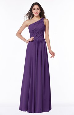 ColsBM Nancy Dark Purple Sexy A-line Sleeveless Zip up Chiffon Ruching Plus Size Bridesmaid Dresses