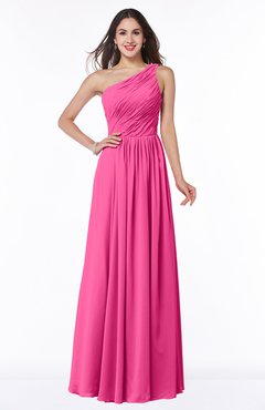 ColsBM Nancy Rose Pink Sexy A-line Sleeveless Zip up Chiffon Ruching Plus Size Bridesmaid Dresses