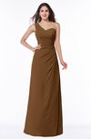 ColsBM Shayla Brown Sexy A-line One Shoulder Sleeveless Chiffon Floor Length Plus Size Bridesmaid Dresses