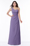 ColsBM Shayla Chalk Violet Sexy A-line One Shoulder Sleeveless Chiffon Floor Length Plus Size Bridesmaid Dresses