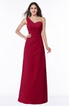 ColsBM Shayla Dark Red Sexy A-line One Shoulder Sleeveless Chiffon Floor Length Plus Size Bridesmaid Dresses