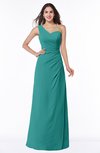 ColsBM Shayla Emerald Green Sexy A-line One Shoulder Sleeveless Chiffon Floor Length Plus Size Bridesmaid Dresses