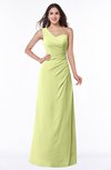 ColsBM Shayla Lime Sherbet Sexy A-line One Shoulder Sleeveless Chiffon Floor Length Plus Size Bridesmaid Dresses