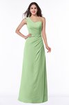 ColsBM Shayla Sage Green Sexy A-line One Shoulder Sleeveless Chiffon Floor Length Plus Size Bridesmaid Dresses