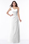 ColsBM Shayla White Sexy A-line One Shoulder Sleeveless Chiffon Floor Length Plus Size Bridesmaid Dresses