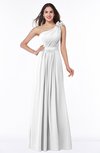 ColsBM Arabella White Glamorous A-line Backless Chiffon Floor Length Plus Size Bridesmaid Dresses