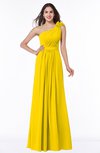 ColsBM Arabella Yellow Glamorous A-line Backless Chiffon Floor Length Plus Size Bridesmaid Dresses