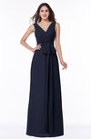 ColsBM Pearl Dark Sapphire Glamorous V-neck Sleeveless Chiffon Floor Length Plus Size Bridesmaid Dresses