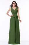 ColsBM Pearl Garden Green Glamorous V-neck Sleeveless Chiffon Floor Length Plus Size Bridesmaid Dresses