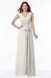 ColsBM Pearl Off White Glamorous V-neck Sleeveless Chiffon Floor Length Plus Size Bridesmaid Dresses