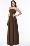 ColsBM Maia Chocolate Brown Classic Strapless Sleeveless Chiffon Floor Length Ribbon Plus Size Bridesmaid Dresses
