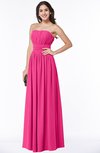 ColsBM Maia Fandango Pink Classic Strapless Sleeveless Chiffon Floor Length Ribbon Plus Size Bridesmaid Dresses