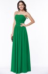 ColsBM Maia Green Classic Strapless Sleeveless Chiffon Floor Length Ribbon Plus Size Bridesmaid Dresses
