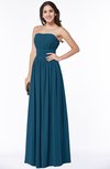 ColsBM Maia Moroccan Blue Classic Strapless Sleeveless Chiffon Floor Length Ribbon Plus Size Bridesmaid Dresses