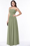 ColsBM Maia Moss Green Classic Strapless Sleeveless Chiffon Floor Length Ribbon Plus Size Bridesmaid Dresses
