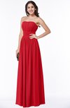 ColsBM Maia Red Classic Strapless Sleeveless Chiffon Floor Length Ribbon Plus Size Bridesmaid Dresses
