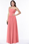 ColsBM Maia Shell Pink Classic Strapless Sleeveless Chiffon Floor Length Ribbon Plus Size Bridesmaid Dresses