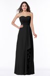 ColsBM Mira Black Classic A-line Zipper Chiffon Floor Length Plus Size Bridesmaid Dresses