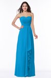 ColsBM Mira Cornflower Blue Classic A-line Zipper Chiffon Floor Length Plus Size Bridesmaid Dresses