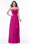 ColsBM Mira Hot Pink Classic A-line Zipper Chiffon Floor Length Plus Size Bridesmaid Dresses