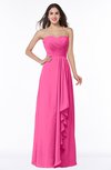 ColsBM Mira Rose Pink Classic A-line Zipper Chiffon Floor Length Plus Size Bridesmaid Dresses
