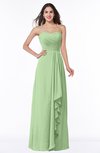 ColsBM Mira Sage Green Classic A-line Zipper Chiffon Floor Length Plus Size Bridesmaid Dresses