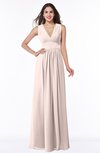 ColsBM Bonnie Silver Peony Traditional V-neck Zip up Chiffon Floor Length Ruching Plus Size Bridesmaid Dresses