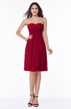 ColsBM Laila Dark Red Modern A-line Strapless Zip up Chiffon Pleated Plus Size Bridesmaid Dresses