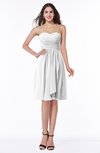 ColsBM Laila White Modern A-line Strapless Zip up Chiffon Pleated Plus Size Bridesmaid Dresses