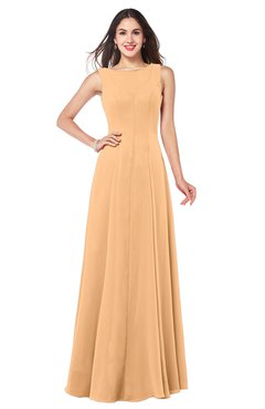 ColsBM Hazel Apricot Modern A-line Sleeveless Zip up Floor Length Pleated Plus Size Bridesmaid Dresses