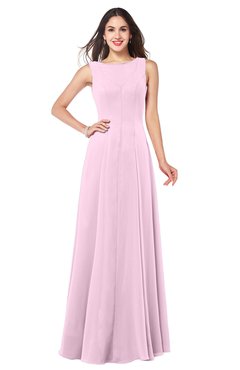 ColsBM Hazel Baby Pink Modern A-line Sleeveless Zip up Floor Length Pleated Plus Size Bridesmaid Dresses