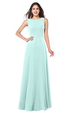 ColsBM Hazel Blue Glass Modern A-line Sleeveless Zip up Floor Length Pleated Plus Size Bridesmaid Dresses