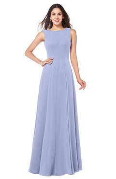 ColsBM Hazel Blue Heron Modern A-line Sleeveless Zip up Floor Length Pleated Plus Size Bridesmaid Dresses