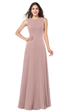 ColsBM Hazel Blush Pink Modern A-line Sleeveless Zip up Floor Length Pleated Plus Size Bridesmaid Dresses
