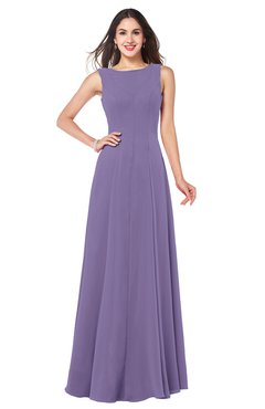ColsBM Hazel Chalk Violet Modern A-line Sleeveless Zip up Floor Length Pleated Plus Size Bridesmaid Dresses