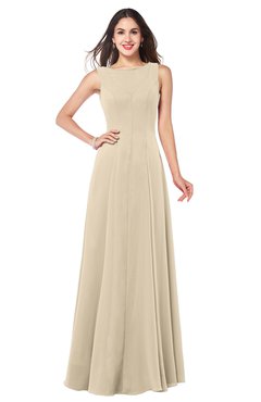 ColsBM Hazel Champagne Modern A-line Sleeveless Zip up Floor Length Pleated Plus Size Bridesmaid Dresses