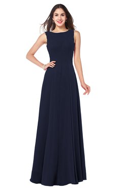 ColsBM Hazel Dark Sapphire Modern A-line Sleeveless Zip up Floor Length Pleated Plus Size Bridesmaid Dresses