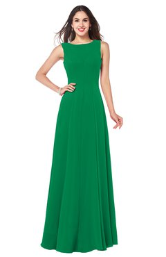 ColsBM Hazel Green Modern A-line Sleeveless Zip up Floor Length Pleated Plus Size Bridesmaid Dresses