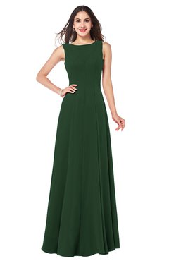 ColsBM Hazel Hunter Green Modern A-line Sleeveless Zip up Floor Length Pleated Plus Size Bridesmaid Dresses