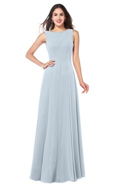 ColsBM Hazel Illusion Blue Modern A-line Sleeveless Zip up Floor Length Pleated Plus Size Bridesmaid Dresses